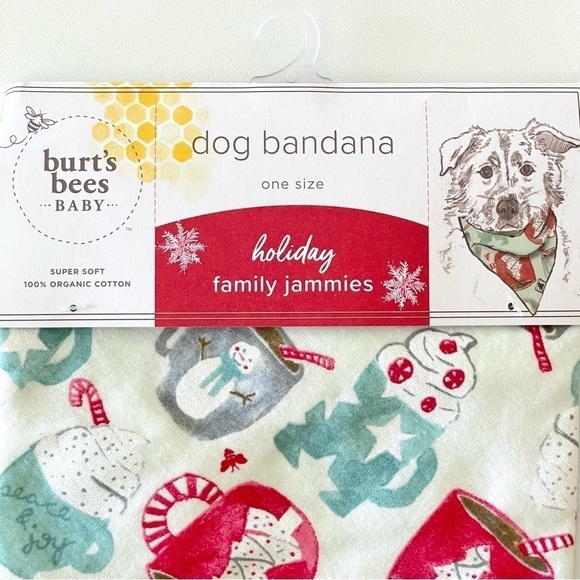 NWT Burt’s Bees Mugs of Happiness Holiday Dog Bandana - Picture 4 of 6